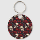 Een Schedel en Rozen Serie Ontwerp 10 Sleutelhanger (Achterkant)