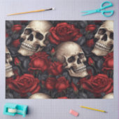 Een Schedel en Rozen Serie Ontwerp 10 Tissuepapier (Craft)