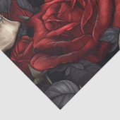 Een Schedel en Rozen Serie Ontwerp 10 Tissuepapier (Detail)