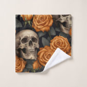 Een Schedel en Rozen Serie Ontwerp 11 Bad Handdoek (Wasdoekje)