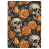 Een Schedel en Rozen Serie Ontwerp 11 Klembord (Achterkant)
