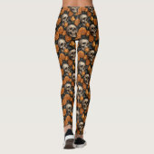 Een Schedel en Rozen Serie Ontwerp 11 Leggings (Achterkant)
