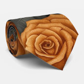 Een Schedel en Rozen Serie Ontwerp 11 Stropdas (Opgerold)