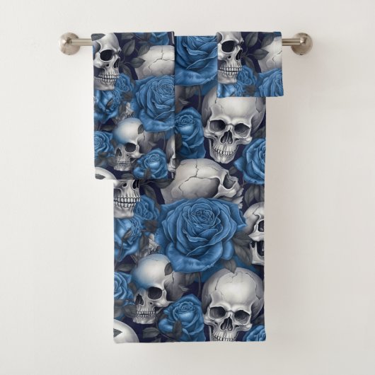 Een Schedel en Rozen Serie Ontwerp 12 Bad Handdoek (Insitu)
