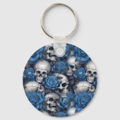 Een Schedel en Rozen Serie Ontwerp 12 Sleutelhanger (Achterkant)