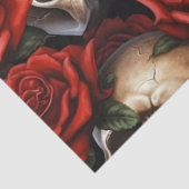 Een schedel en Rozen serie ontwerp 6 Tissuepapier (Detail)