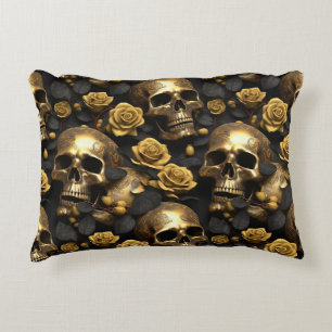 Een Schedel en Rozen Serie Ontwerp 8 Accent Kussen