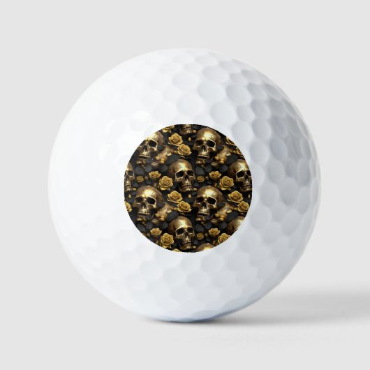 Een Schedel en Rozen Serie Ontwerp 8 Golfballen (Voorkant)