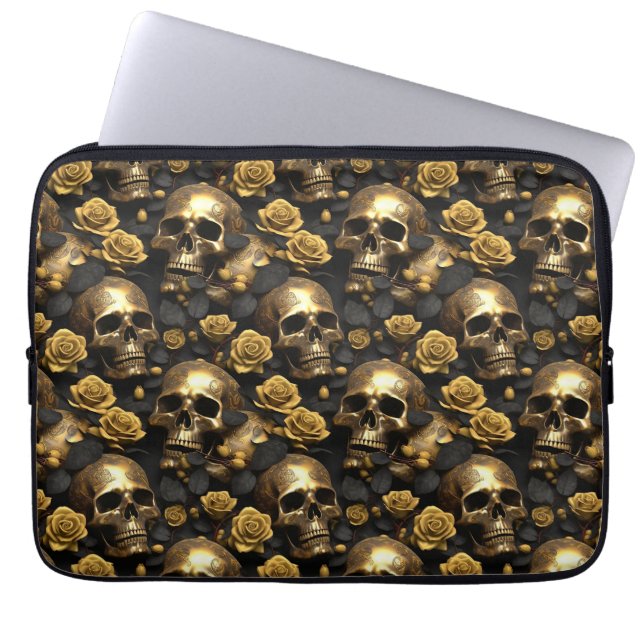 Een Schedel en Rozen Serie Ontwerp 8 Laptop Sleeve (Voorkant)
