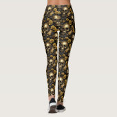 Een Schedel en Rozen Serie Ontwerp 8 Leggings (Achterkant)