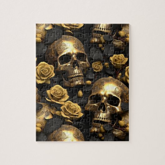 Een Schedel en Rozen Serie Ontwerp 8 Legpuzzel (Verticaal)