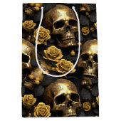 Een Schedel en Rozen Serie Ontwerp 8 Medium Cadeauzakje (Voorkant)