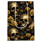 Een Schedel en Rozen Serie Ontwerp 8 Medium Cadeauzakje (Achterkant)