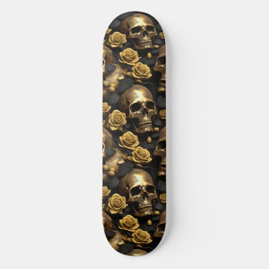 Een Schedel en Rozen Serie Ontwerp 8 Persoonlijk Skateboard (Voorkant)