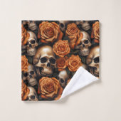 Een schedel en Rozen serie ontwerp 9 Bad Handdoek (Wasdoekje)