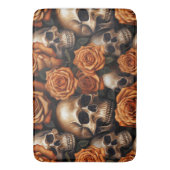 Een schedel en Rozen serie ontwerp 9 Badmat (Voorkant Verticaal)