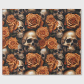 Een schedel en Rozen serie ontwerp 9 Cadeaupapier (Vlak)