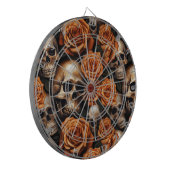 Een schedel en Rozen serie ontwerp 9 Dartbord (Voorkant Links)