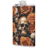 Een schedel en Rozen serie ontwerp 9 Heupfles (Links)
