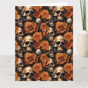 Een schedel en Rozen serie ontwerp 9 Kaart