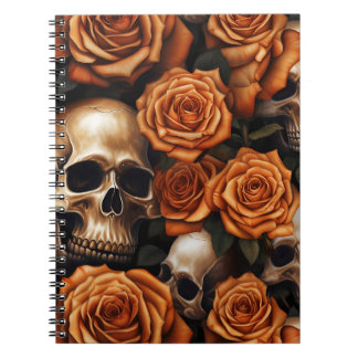 Een Schedel en Rozen Serie Ontwerp 9 Notitieboek