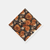 Een schedel en Rozen serie ontwerp 9 Servet (Hoek)