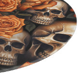 Een schedel en Rozen serie ontwerp 9 Snijplank (Hoek)