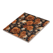 Een schedel en Rozen serie ontwerp 9 Tegeltje (Zijkant)