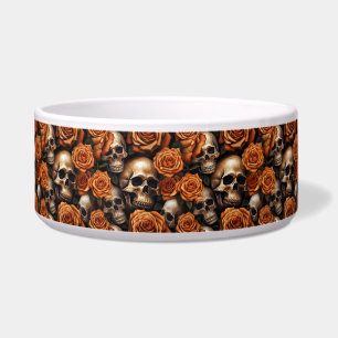Een schedel en Rozen serie ontwerp 9 Voerbakje