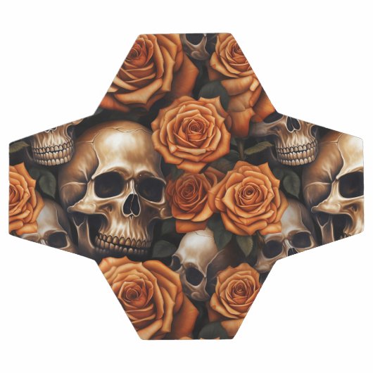 Een schedel en Rozen serie ontwerp 9 Voetbal (Enkel)