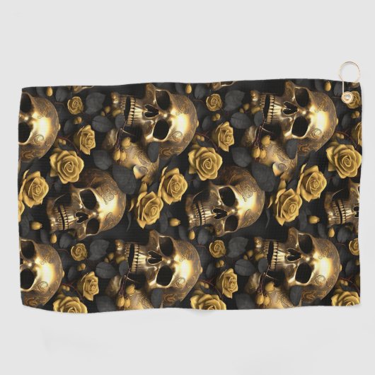 Een schedel en Rozen Series Design 8 Golfhanddoek (Horizontaal)