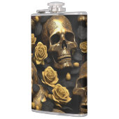 Een schedel en Rozen Series Design 8 Heupfles (Links)