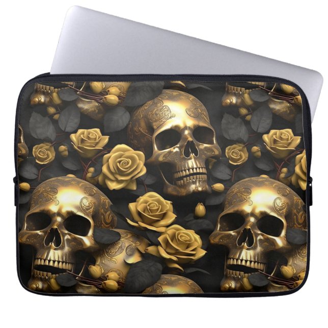 Een schedel en Rozen Series Design 8 Laptop Sleeve (Voorkant)