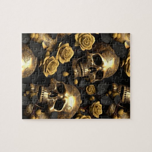 Een schedel en Rozen Series Design 8 Legpuzzel (Horizontaal)