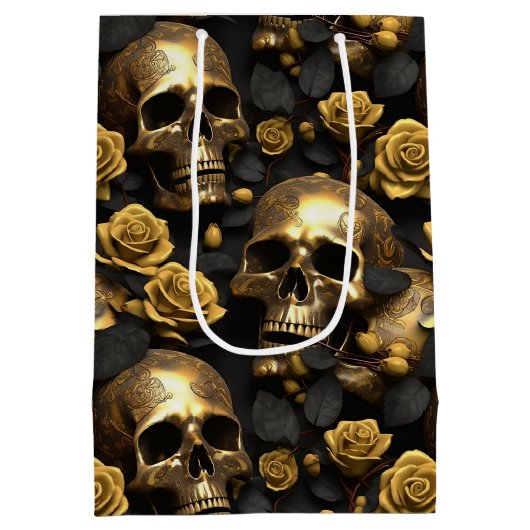 Een schedel en Rozen Series Design 8 Medium Cadeauzakje (Achterkant)
