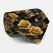 Een schedel en Rozen Series Design 8 Stropdas (Opgerold)