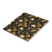 Een schedel en Rozen Series Design 8 Tegeltje (Zijkant)