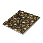 Een schedel en Rozen Series Design 8 Tegeltje (Zijkant)