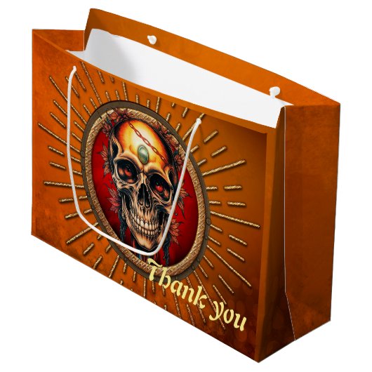 Een schedel groot cadeauzakje (Voorkant Gekanteld)