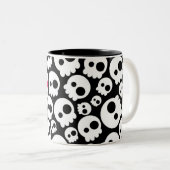 Een schedel in liefde tweekleurige koffiemok (Voorkant rechts)