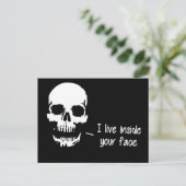 Een schedel leeft in je gezicht briefkaart (Staand voorkant)