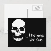 Een schedel leeft in je gezicht briefkaart (Voorkant / Achterkant)