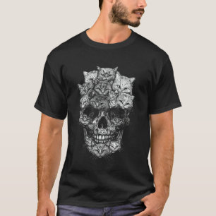 Een schedel maar het is katten katje skelet Hallow T-shirt