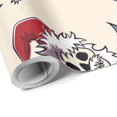 een schedel met baard in het pet van Santa Claus Cadeaupapier (Rol Hoek)