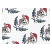 een schedel met baard in het pet van Santa Claus Tafelkleed (Voorkant (Horizontaal))