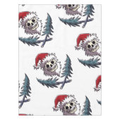een schedel met baard in het pet van Santa Claus Tafelkleed (Voorkant)