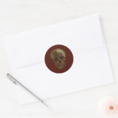 Een schedel van Vincent van Gogh Ronde Sticker (Envelop)