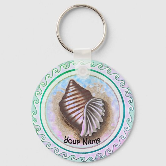 Een schelp sleutelhanger (Voorkant)