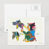 Een schepper met vogels briefkaart (Voorkant / Achterkant)