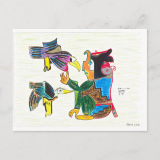 Een schepper met vogels briefkaart